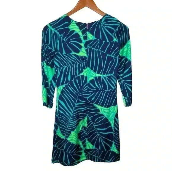 Lilly Pulitzer Under the Palm Carol Shift mini dress 81637 size 00 tropical leaf - Picture 2 of 4